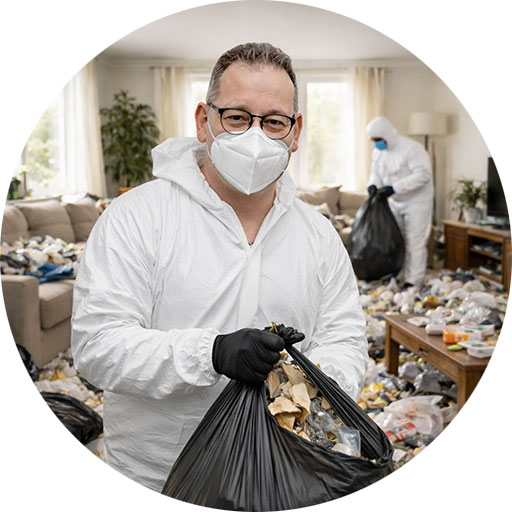 Raymond Schneider bei einer Entrümpelung